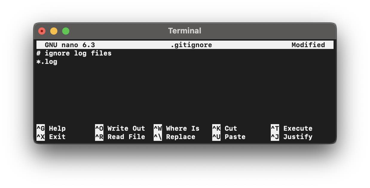 Git •gitignore file example